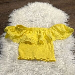 Yellow Forever 21 off the shoulder shirt